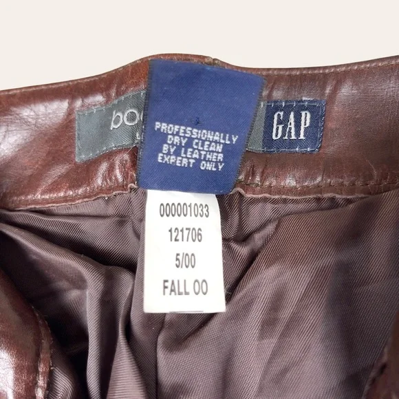 Vintage Y2K Chocolate Brown Leather Bootcut Pants Size 2 | The Gap - Picture 5 of 10